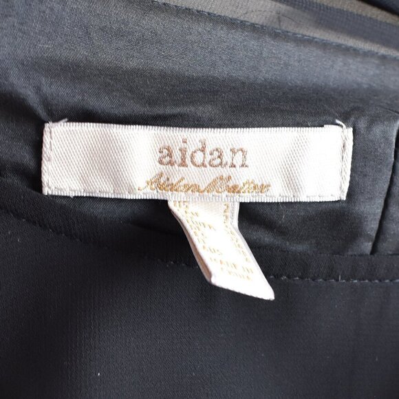 Aidan Mattox Illusion Neck Flounce Ruffle Black Cocktail Dress - 2 - Picture 9 of 9